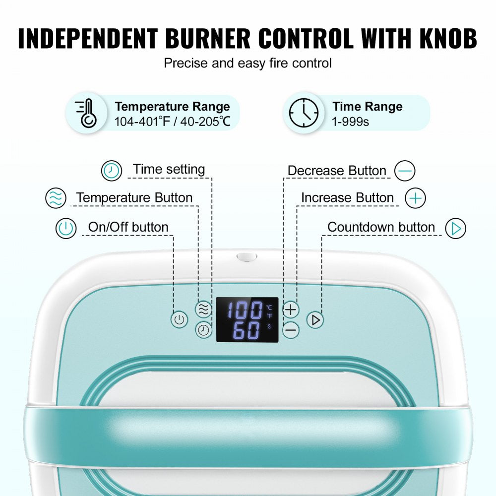 SS1210 - Portable 12x10 Heat Press Machine in Green+White