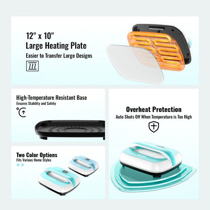 SS1210 - Portable 12x10 Heat Press Machine in Green+White