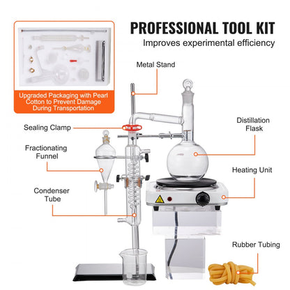YHEO-2 - High-Capacity 500ml Essential Oil Distillation Kit 1000W