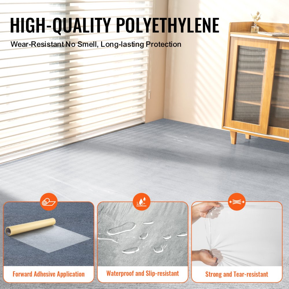 TR-W300-50BP-10024 - 24" x 100' Self-Adhesive Carpet Protection Film