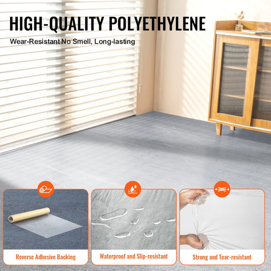 TR-W300-50BP-20036 - Lightweight Polyethylene Carpet Protection Film, Waterproof & Odorless