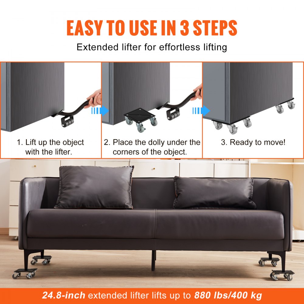 JYF-450 - VEVOR Heavy Furniture Movers Set with Crowbar & Non-Slip Pads