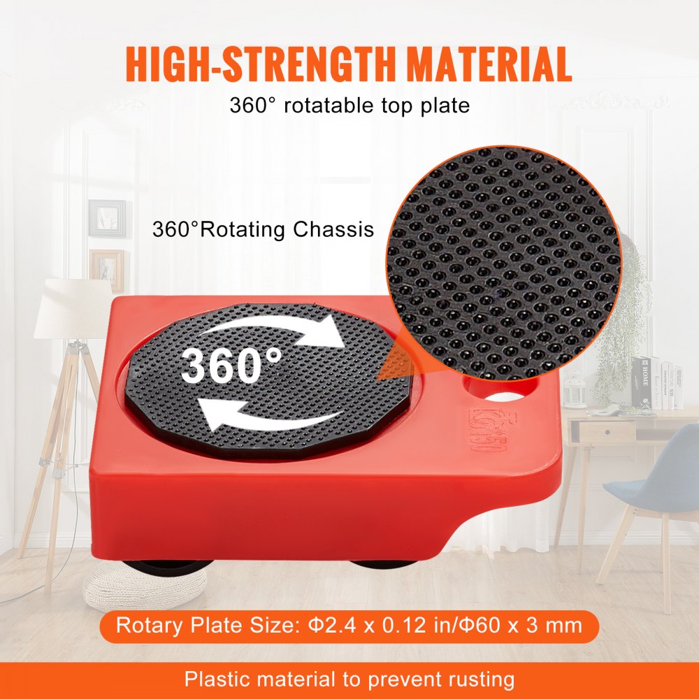 JYD-114 - Heavy-Duty 250 lbs Furniture Dollies with 360° Rotating Wheels
