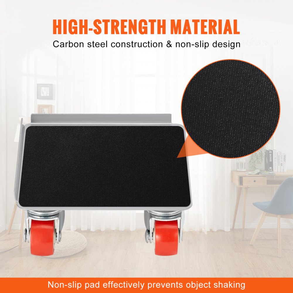 JYF-114 - Heavy-Duty Furniture Dolly with 360° Swivel Wheels & Crowbar