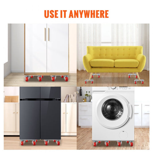 JYF-114 - Heavy-Duty Furniture Dolly with 360° Swivel Wheels & Crowbar