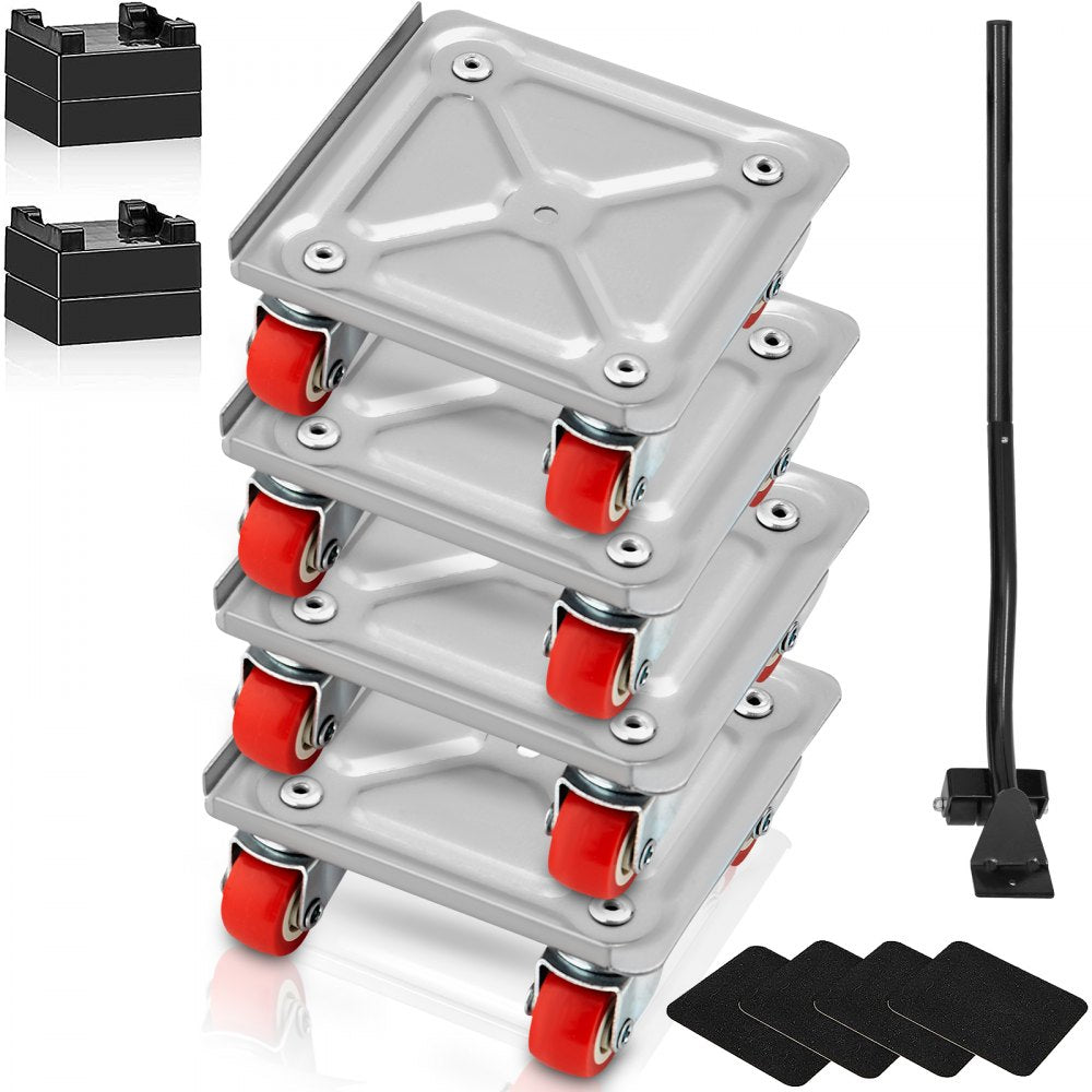 JYF-114 - Heavy-Duty Furniture Dolly with 360° Swivel Wheels & Crowbar