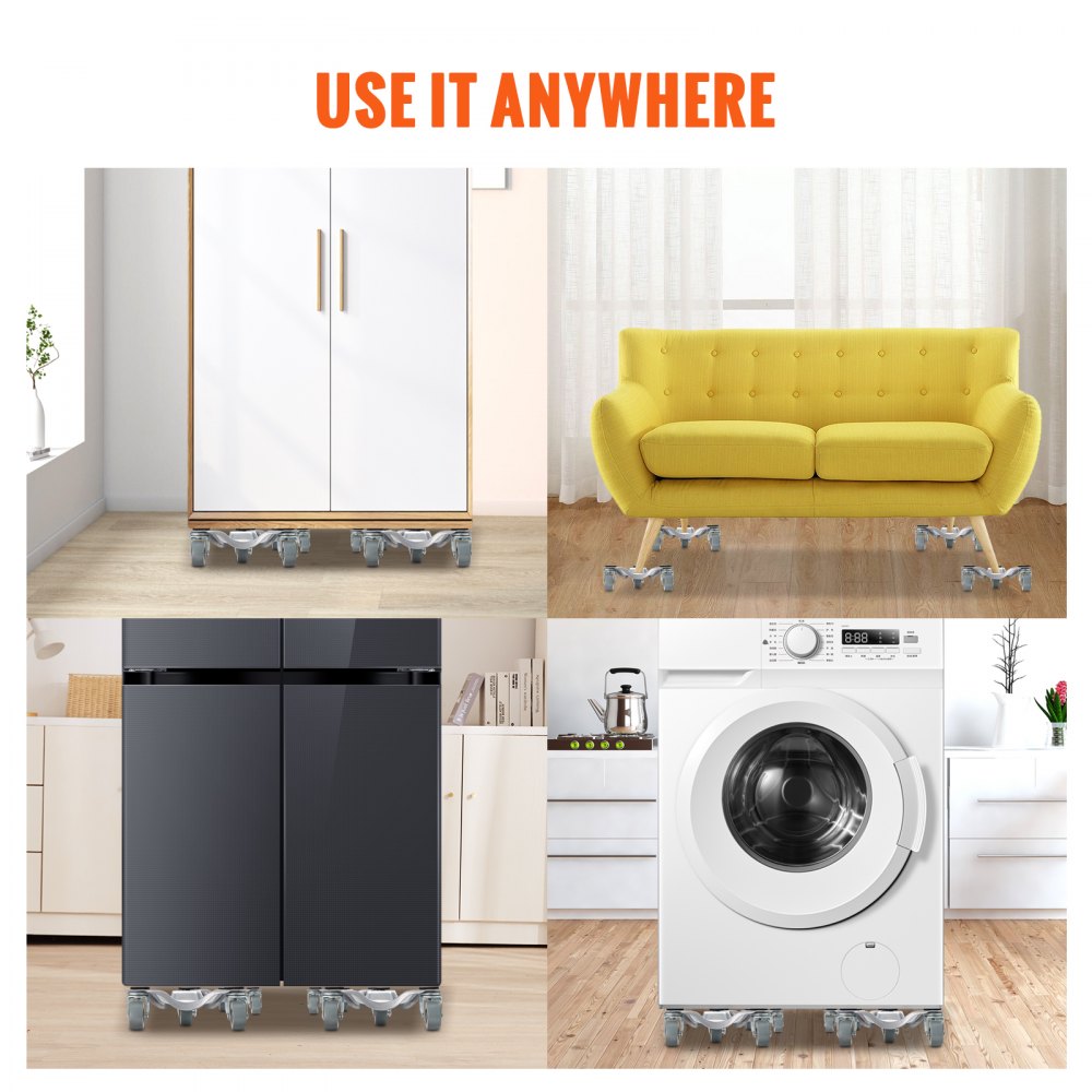 JYS-135 - 4-Pack 6-Inch Steel Furniture Dollies with 360° Wheels