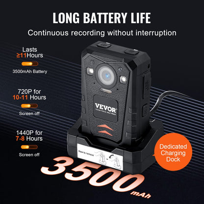 T1 - VEVOR 1440P HD Waterproof Body Camera with GPS & Night Vision