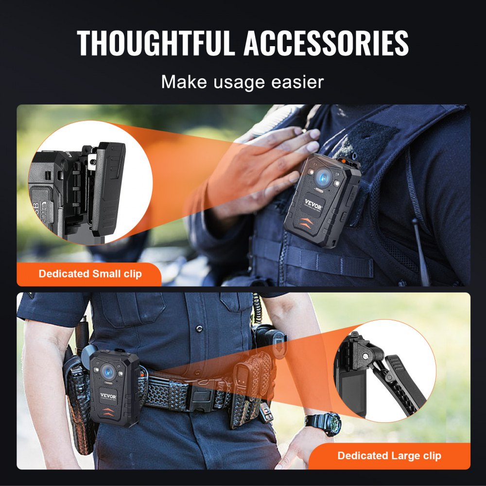 T1 - VEVOR 1440P HD Waterproof Body Camera with GPS & Night Vision