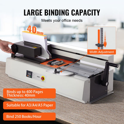 B40M - VEVOR Heavy-Duty Thermal Binding Machine, 400 Sheets, 40mm Thickness
