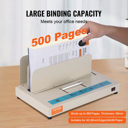 SK5000 - VEVOR Thermal Binding Machine, 500 Sheets, 3-Minute Preheat Time