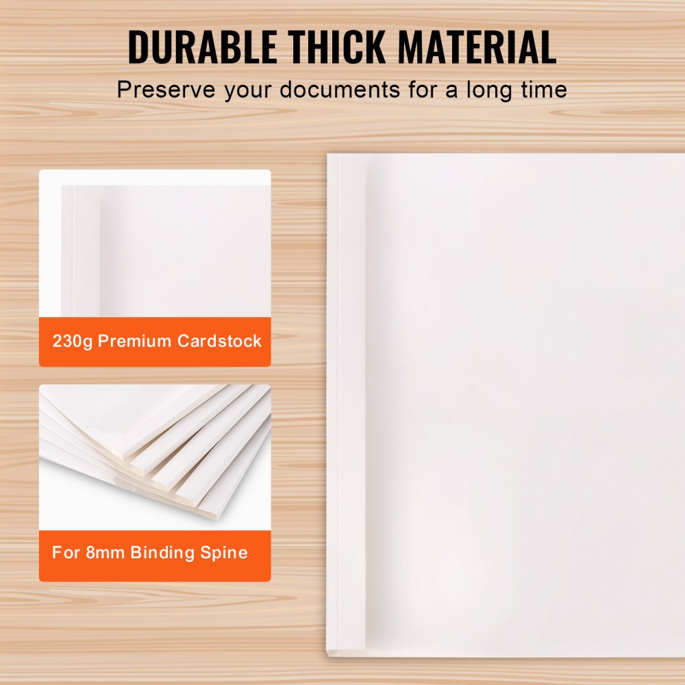 0.125PET+230G - Letter Size PVC Thermal Binding Covers, 10 Pack, 240 Sheet Capacity
