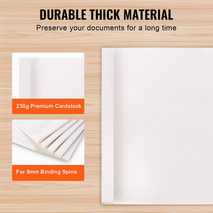 0.125PET+230G - Letter Size PVC Thermal Binding Covers, 10 Pack, 240 Sheet Capacity