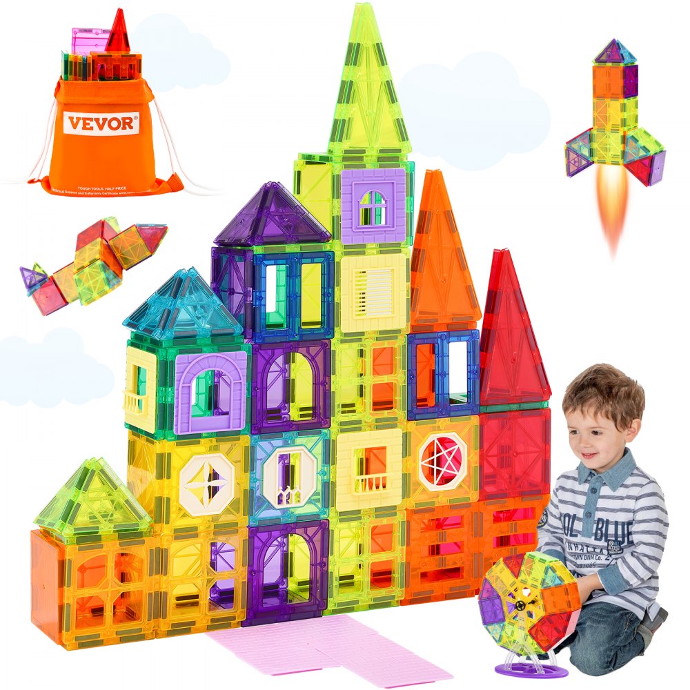 181CXJM4 - 181 PCS VEVOR Magnetic Building Tiles Set for Creative Play