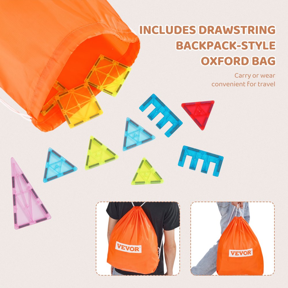 121CXJM3 - 121 PCS Building Magnetic Tiles with Bag & Cards