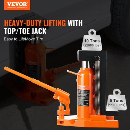 107A-0050-00-00 - 10 Ton VEVOR Hydraulic Toe Jack for Industrial Lifting