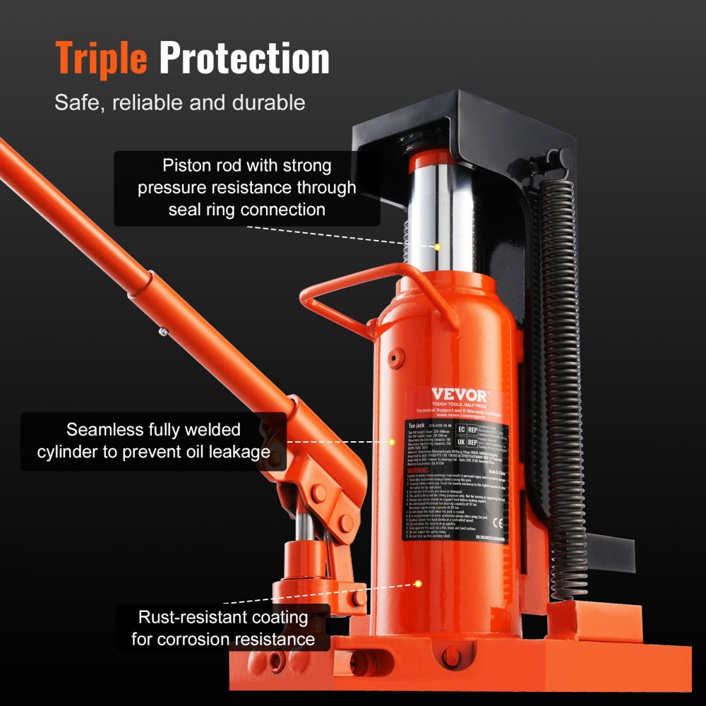 107A-0050-00-00 - 10 Ton VEVOR Hydraulic Toe Jack for Industrial Lifting