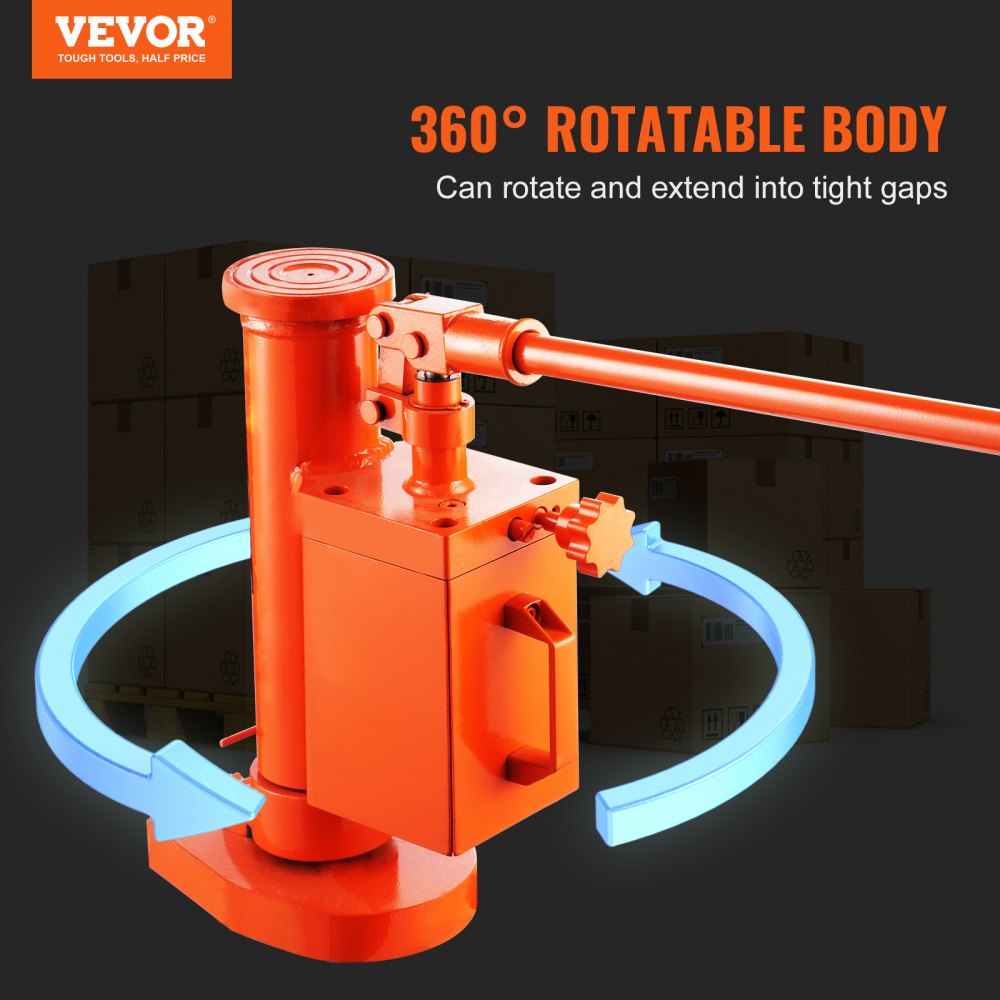 108A-0050-00-00 - 5 Ton Hydraulic Toe Jack with 360° Rotation, 14.6-22.4" Height