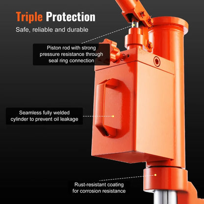 108A-0050-00-00 - 5 Ton Hydraulic Toe Jack with 360° Rotation, 14.6-22.4" Height