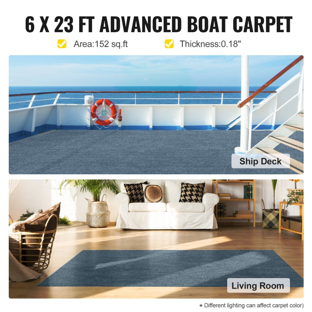 VV-JJXWDT-1.87 - 6ft Gray Marine Carpet for Boats & Homes