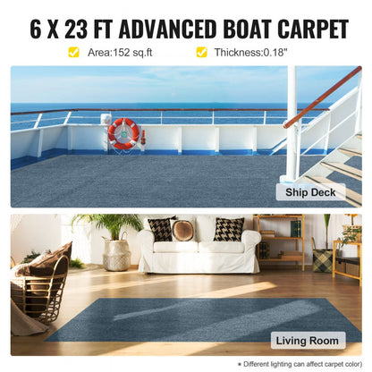 VV-JJXWDT-1.87 - 6ft Gray Marine Carpet for Boats & Homes
