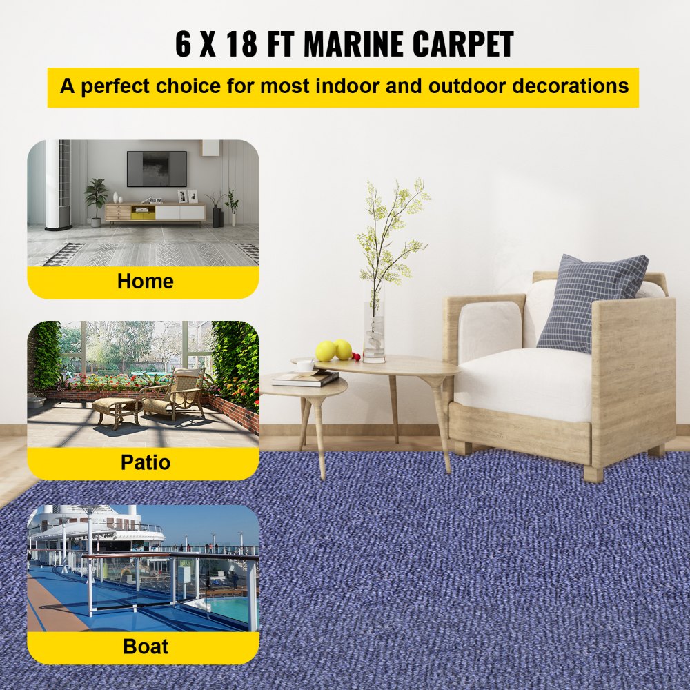 VV-JJXWDT-1.85.5 - 6 ft Marine Carpet, Waterproof Anti-Slide Runner for Indoors/Outdoors
