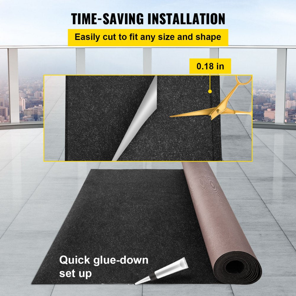 VV-MCCB-1.84 - Premium Charcoal Black Marine Carpet, Waterproof & Easy Install