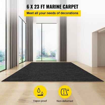VV-MCCB-1.87 - Premium Charcoal Black Marine Carpet for Boats & Homes