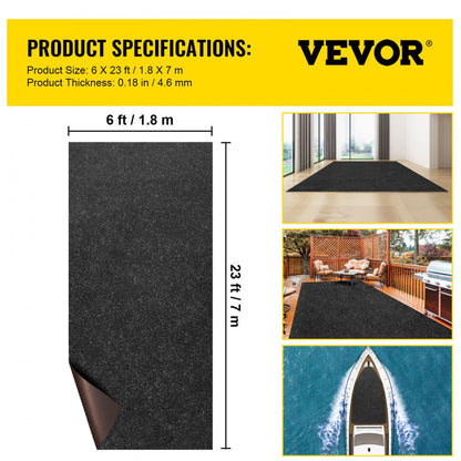 VV-MCCB-1.87 - Premium Charcoal Black Marine Carpet for Boats & Homes