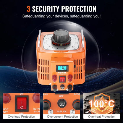 TDGC2-3000VA - 3000VA Auto Voltage Transformer, 10.6" x 8.1" x 7.5"