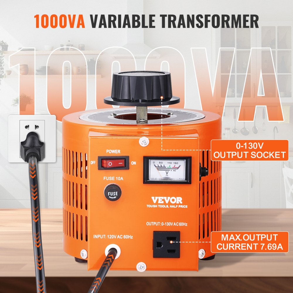 TDGC2-1000VA - 1000VA Variable Transformer 110V Input, 0-130V Output