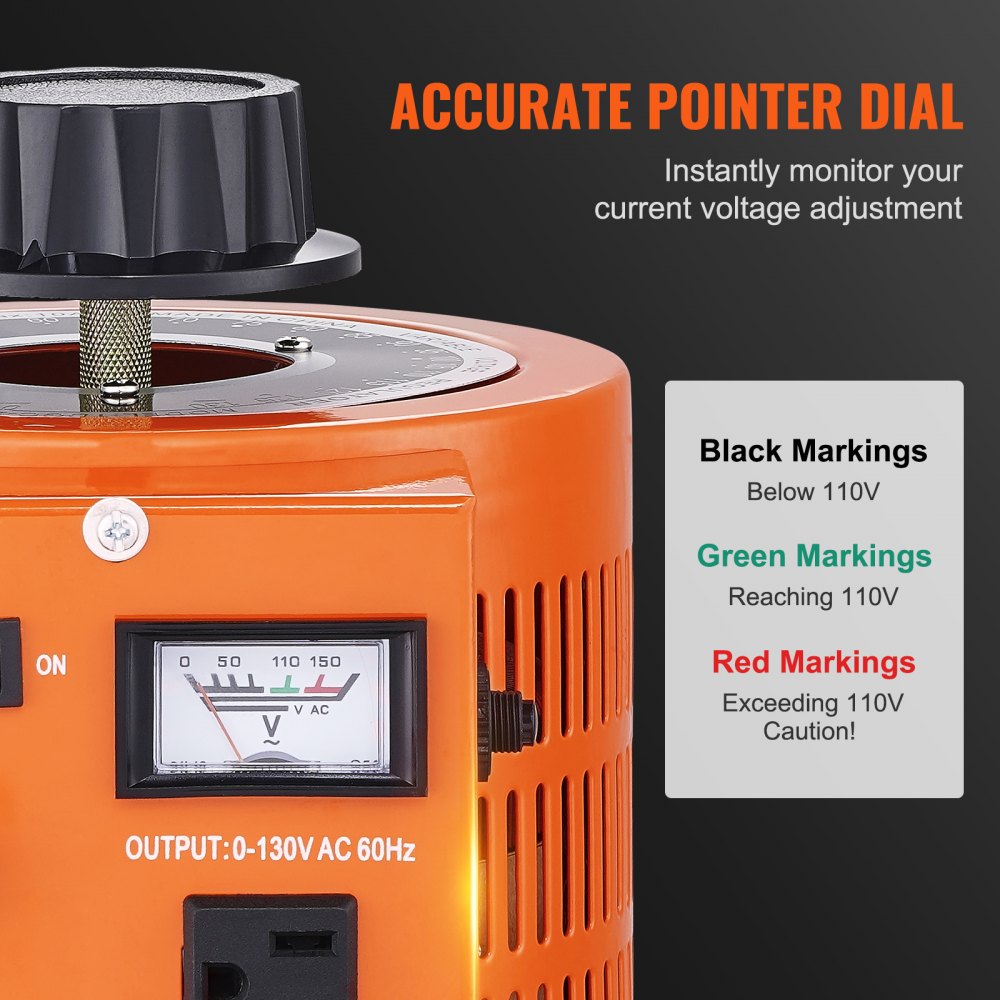 TDGC2-2000VA - 2000VA Voltage Transformer, 110V Input, 0-130V Adjustable Output