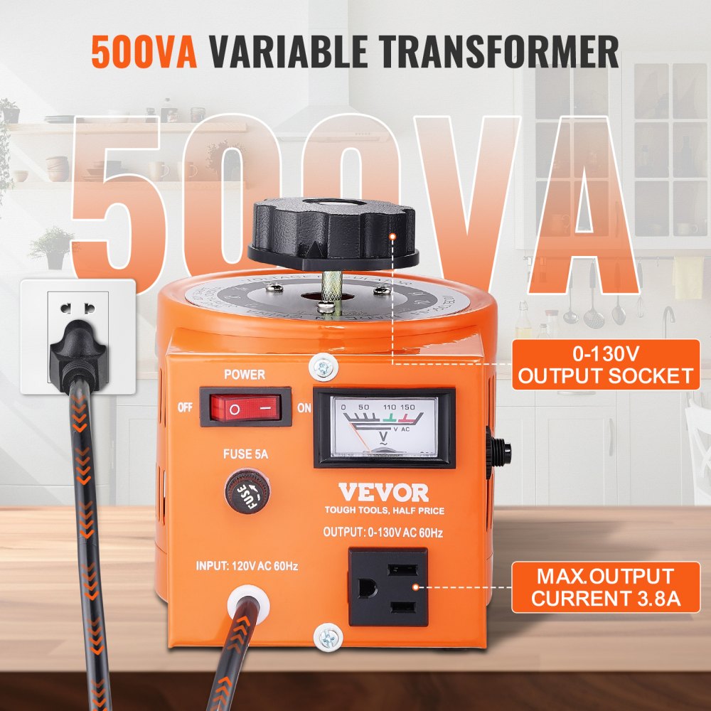 TDGC2-500VA - Adjustable 500VA Voltage Transformer for Home & Industry