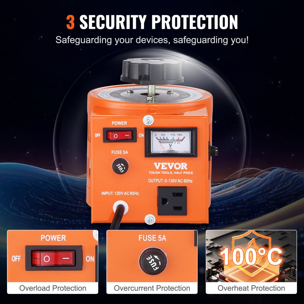 TDGC2-500VA - Adjustable 500VA Voltage Transformer for Home & Industry