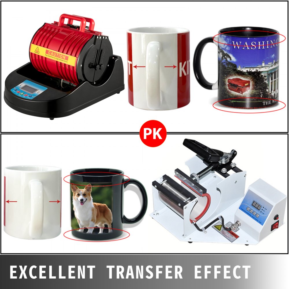 010480997205 - VEVOR 1300W Mug Heat Press with Ceramic Plate & Accessories