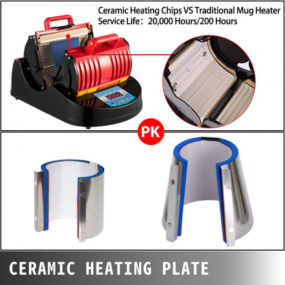 010480997205 - VEVOR 1300W Mug Heat Press with Ceramic Plate & Accessories