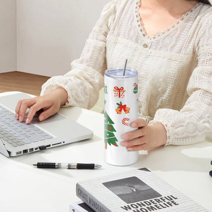 HH-20OZ12 - 20oz Stainless Steel Tumblers with Clear Lid & Straw