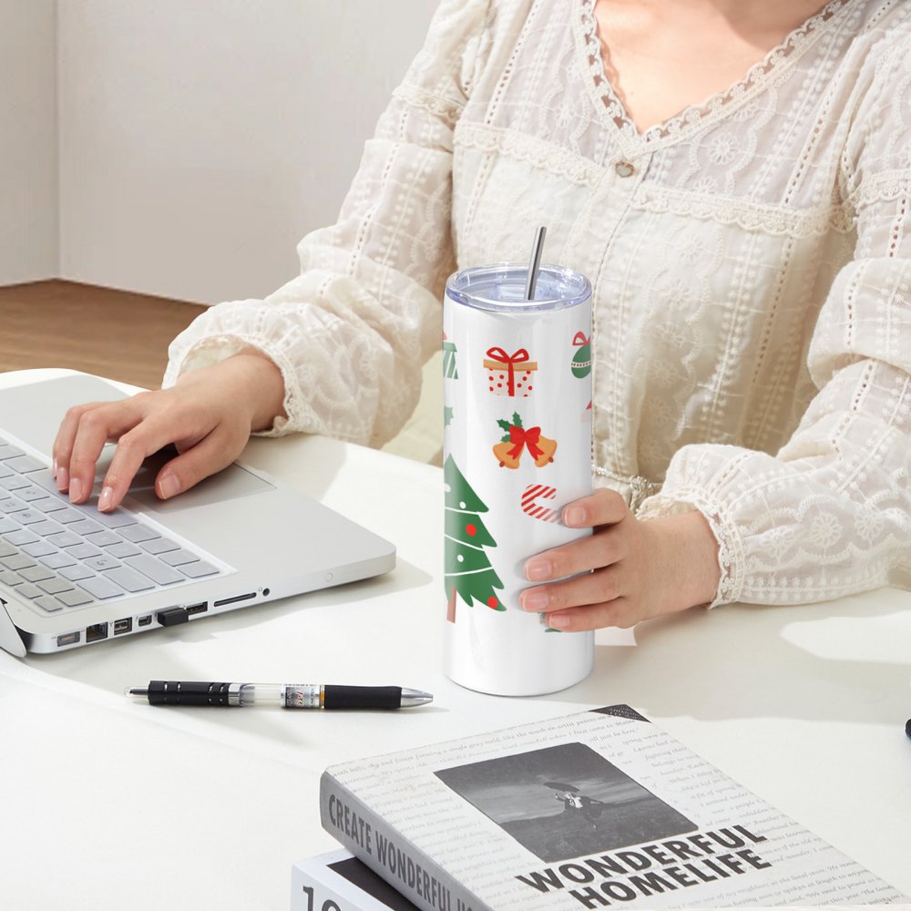 HH-30OZ08 - 30 oz Food-Grade Stainless Steel Tumblers with Lid and Straw