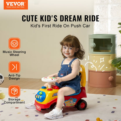 QX-3342-1 - Compact Toddlers' Push Car with Safety Features