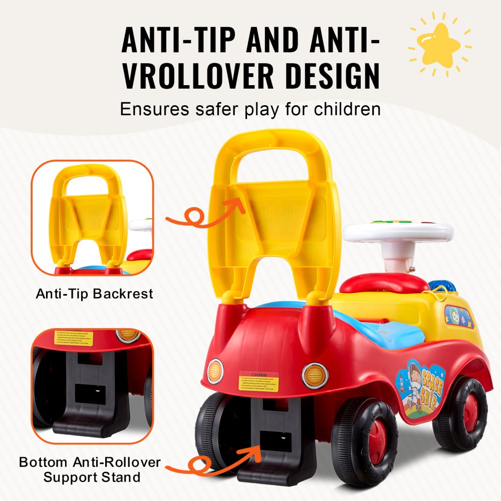 QX-3342-1 - Compact Toddlers' Push Car with Safety Features