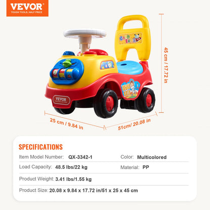 QX-3342-1 - Compact Toddlers' Push Car with Safety Features