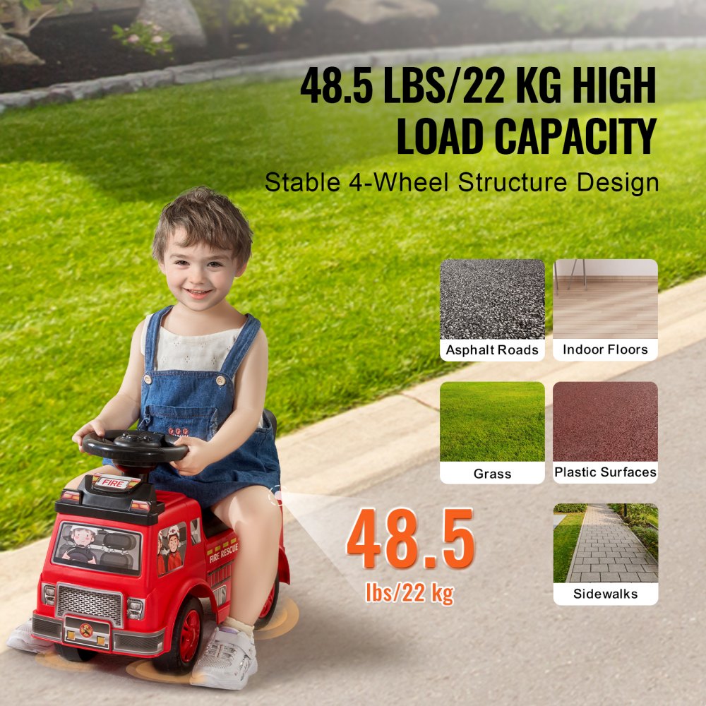 QX-5503-1 - Vibrant Red Push Car for Toddlers 20.67 x 8.85 x 14.57 in