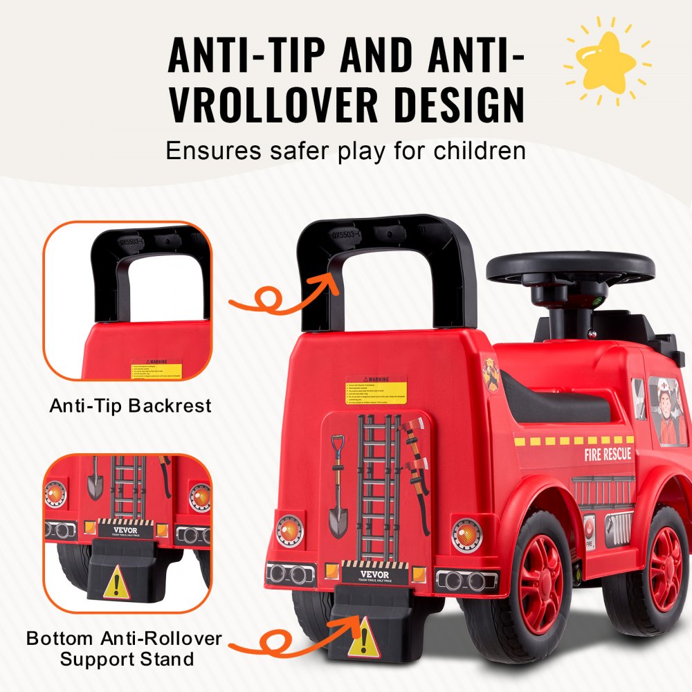 QX-5503-1 - Vibrant Red Push Car for Toddlers 20.67 x 8.85 x 14.57 in