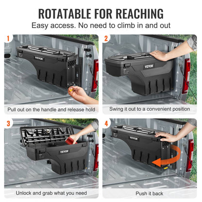010569710705 - Durable 6.6 Gal Truck Bed Toolbox, Lockable & Waterproof