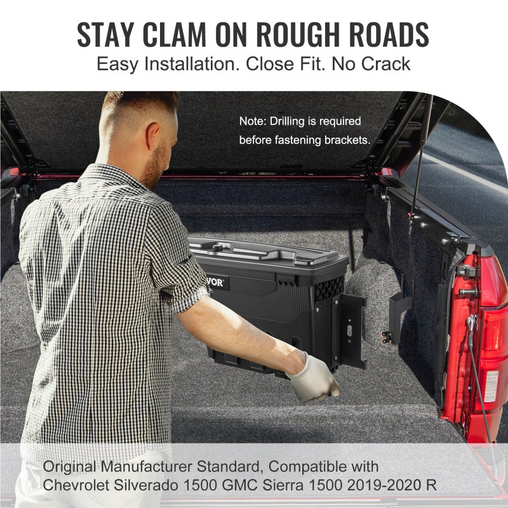 010569710705 - Durable 6.6 Gal Truck Bed Toolbox, Lockable & Waterproof