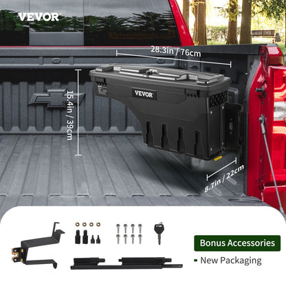 010569710705 - Durable 6.6 Gal Truck Bed Toolbox, Lockable & Waterproof