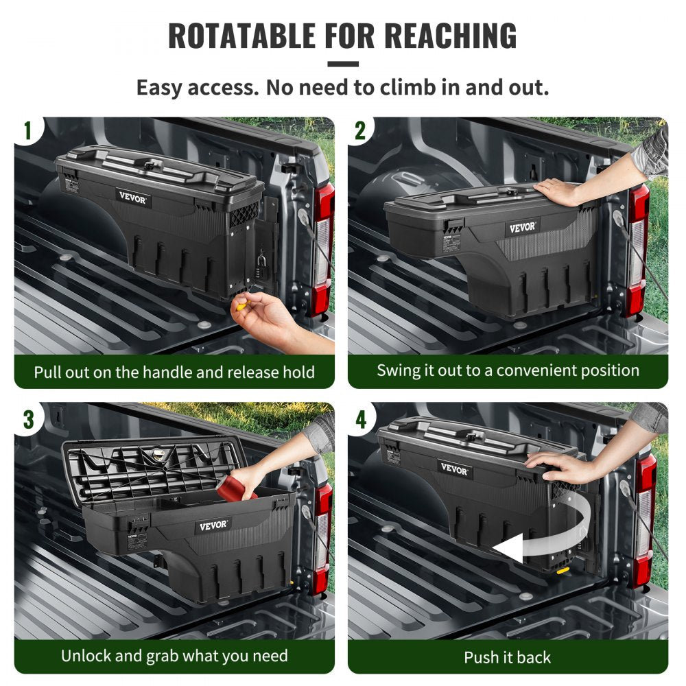 010777642348 - VEVOR Spacious Wheel Well Toolbox for Trucks, Lockable & Waterproof