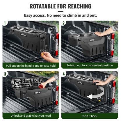 010777642348 - VEVOR Spacious Wheel Well Toolbox for Trucks, Lockable & Waterproof