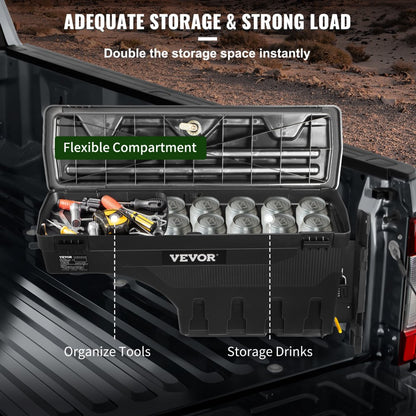 010777642348 - VEVOR Spacious Wheel Well Toolbox for Trucks, Lockable & Waterproof