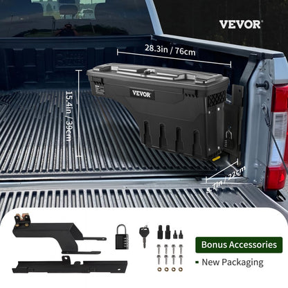 010777642348 - VEVOR Spacious Wheel Well Toolbox for Trucks, Lockable & Waterproof